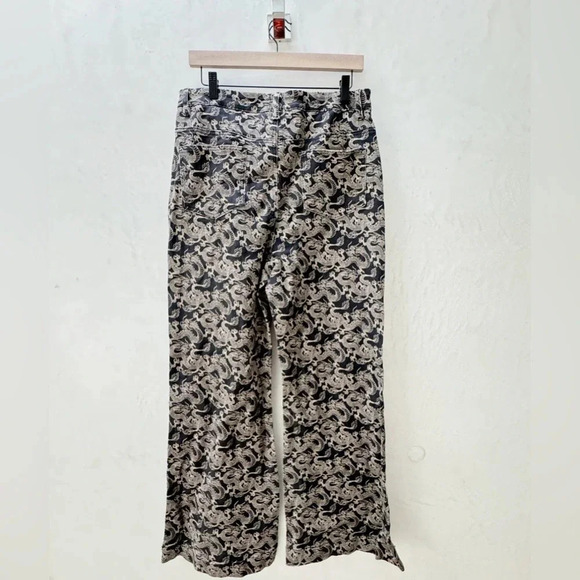 PRINCESS POLLY || Flare Dragon Print Wide Leg Jeans Sz 12 y2k - Picture 4 of 15